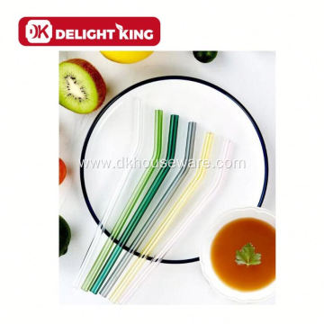 Standard Colorful Glass reusable Drinking Straw